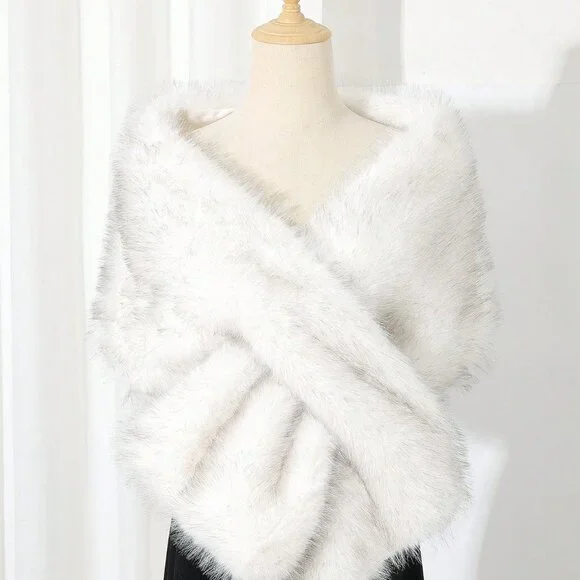 more colors: Casual Women's Faux fur Shawl Collar Wrap - Picture 5 of 13